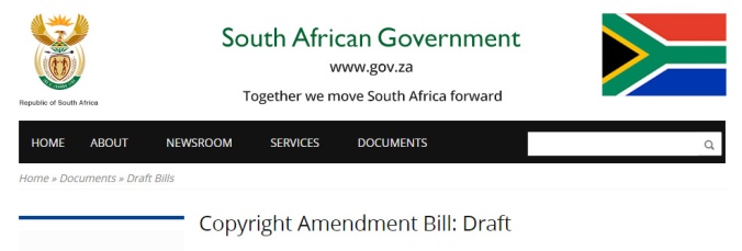 south africa government website draft copyright amendment bill july 2015