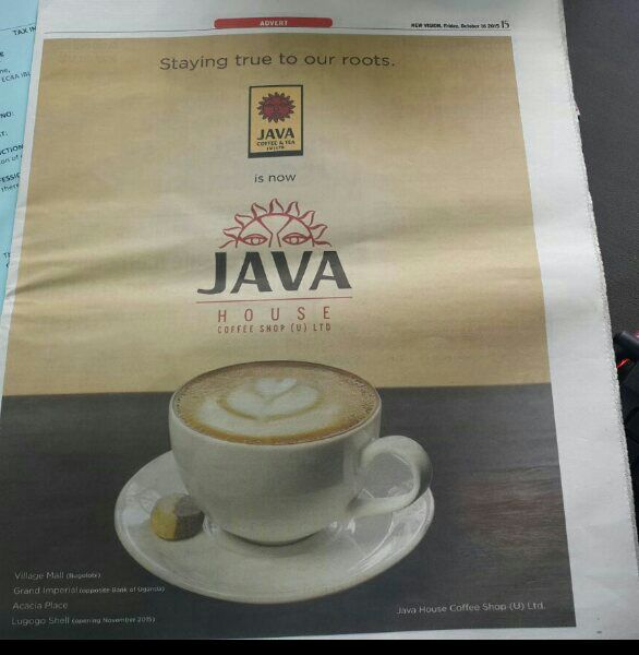 No Java Love: Recent advert in Ugandan newspaper, NEW VISION