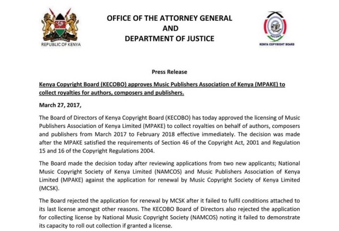 kecobo-registration-cmo-kenya-copyright-board-notice-approval-of-mpake-march-2018-mcsk